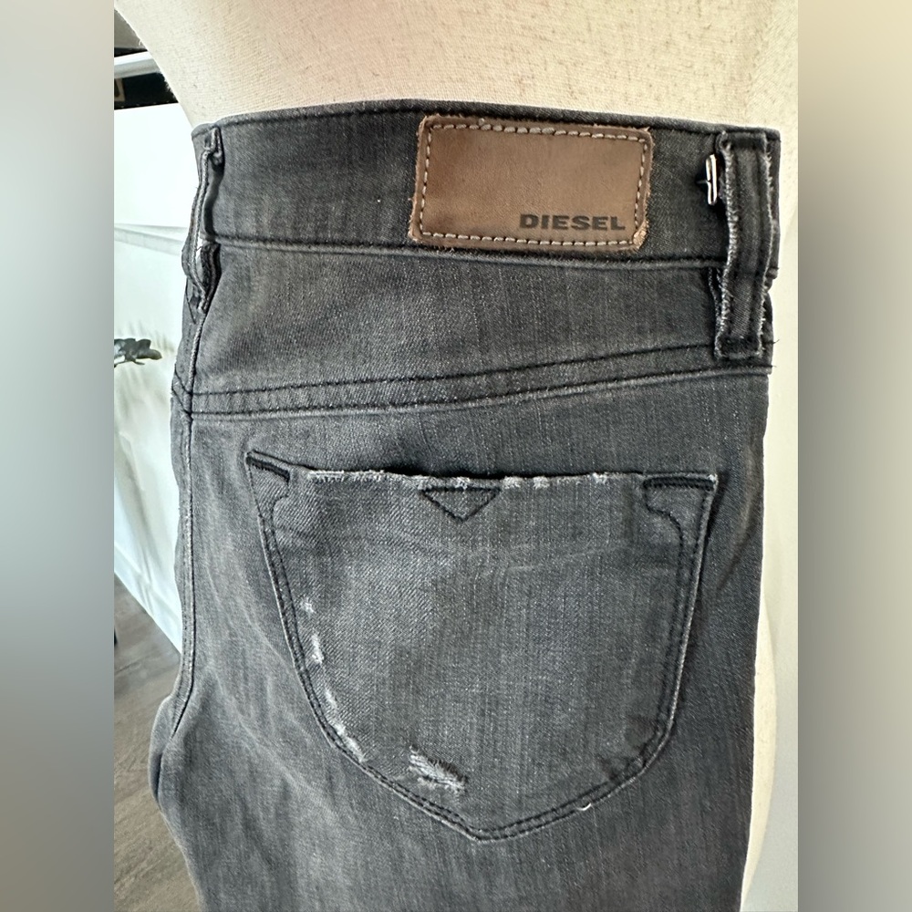 DIESEL Distressed Gray Jeans